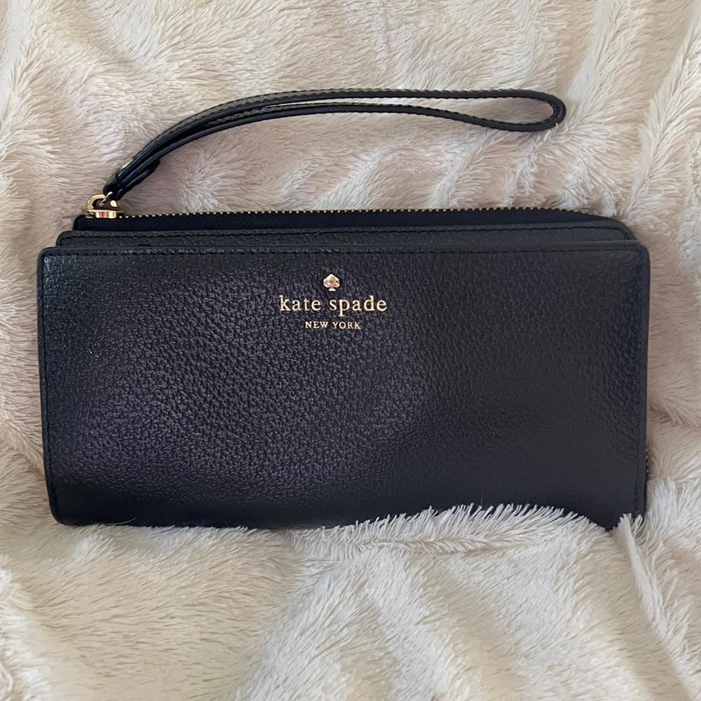 Kate Spade Black Leather Wristlet
